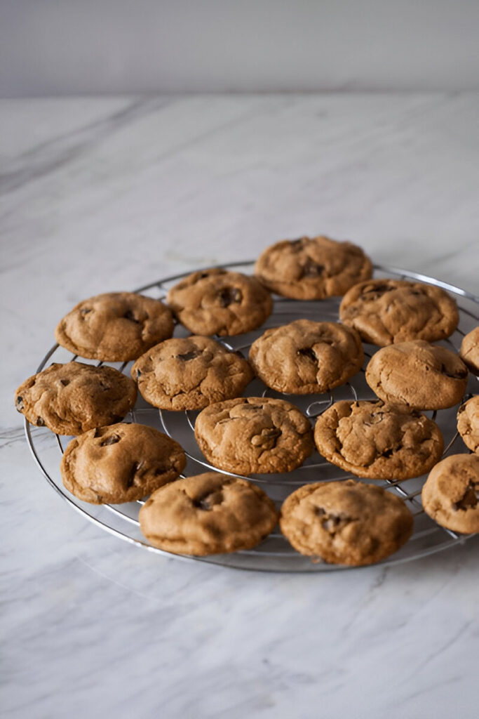 A plate of assorted cake mix cookies with chocolate chips