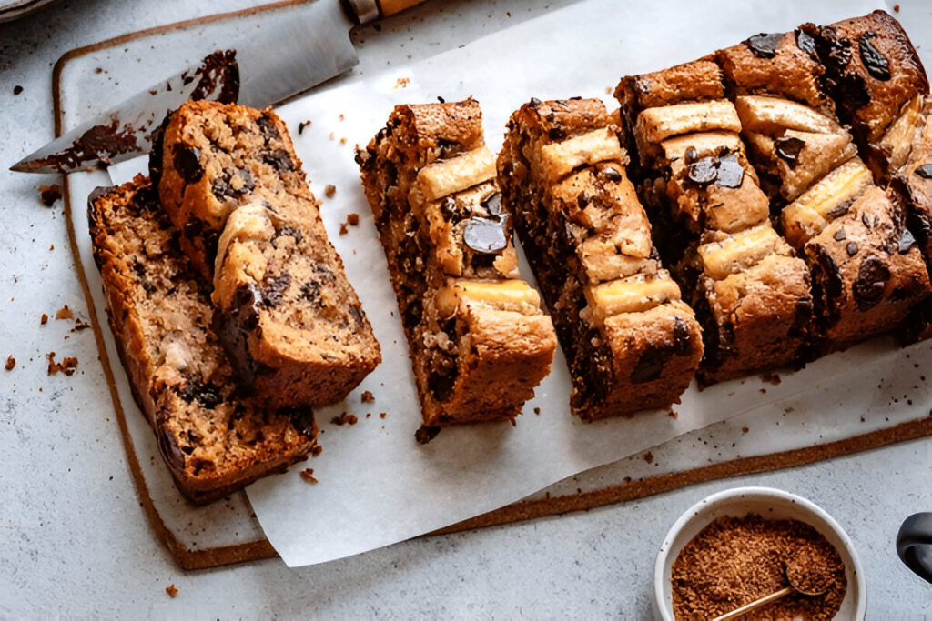 A loaf of 3 Ingredient Banana Bread cooling.